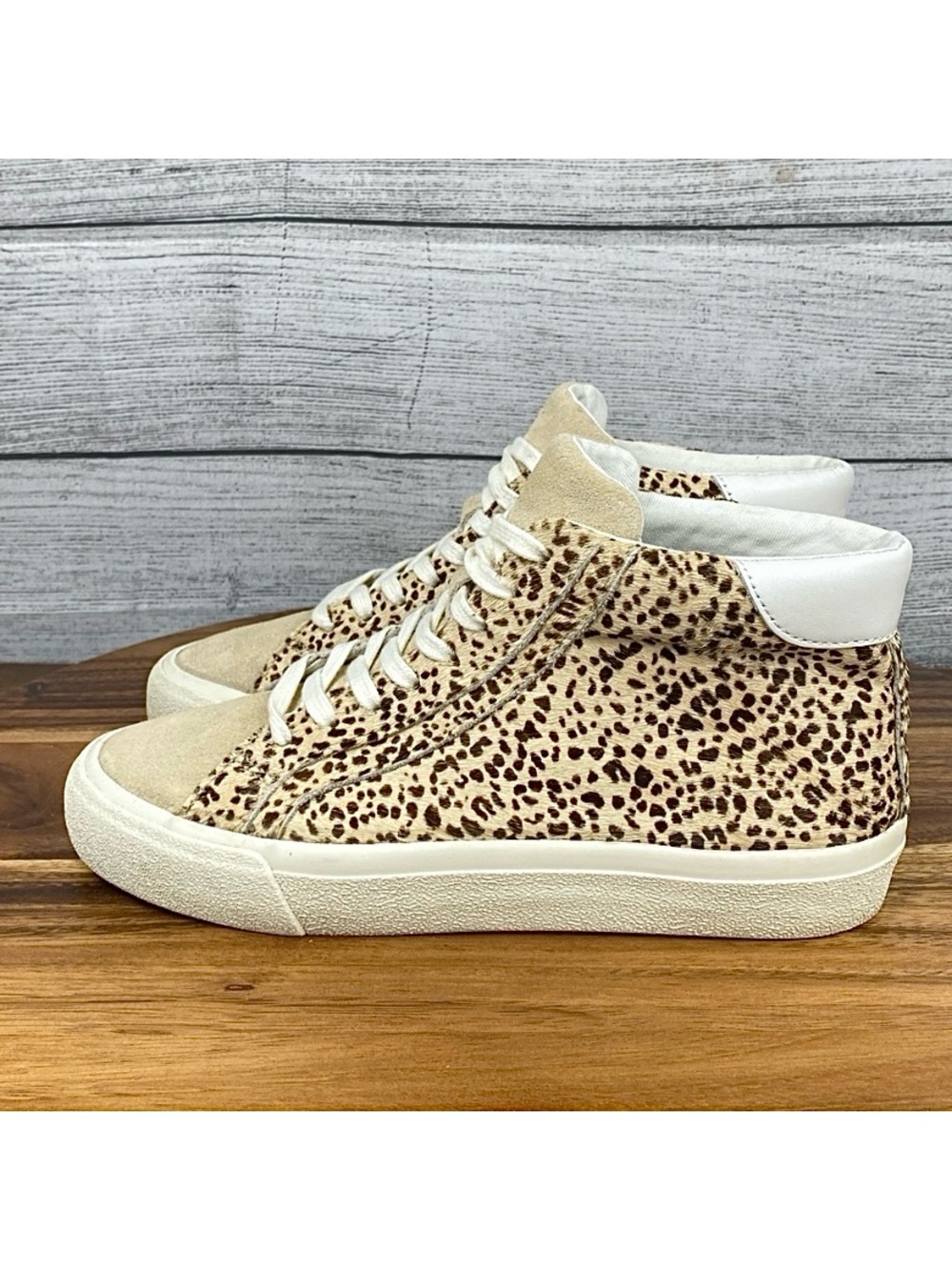 Madewell Sidewalk High-Top Sneaker Spotted Calf Hair French Vanilla Women’s 7.5